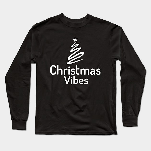 Christmas Vibes - Christmas Tree illustration Long Sleeve T-Shirt by B3N-arts